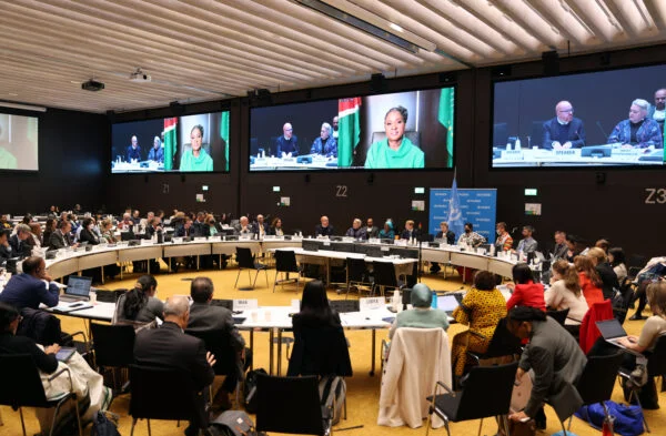 First Lady of Namibia, Monica Geingos, addresses the 53rd PCB